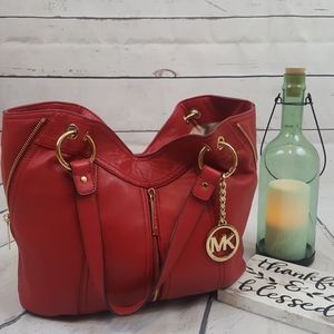Michael Kors         Red Leather Shoulder Bag/Tote